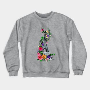 Floral Eiffel Tower Crewneck Sweatshirt